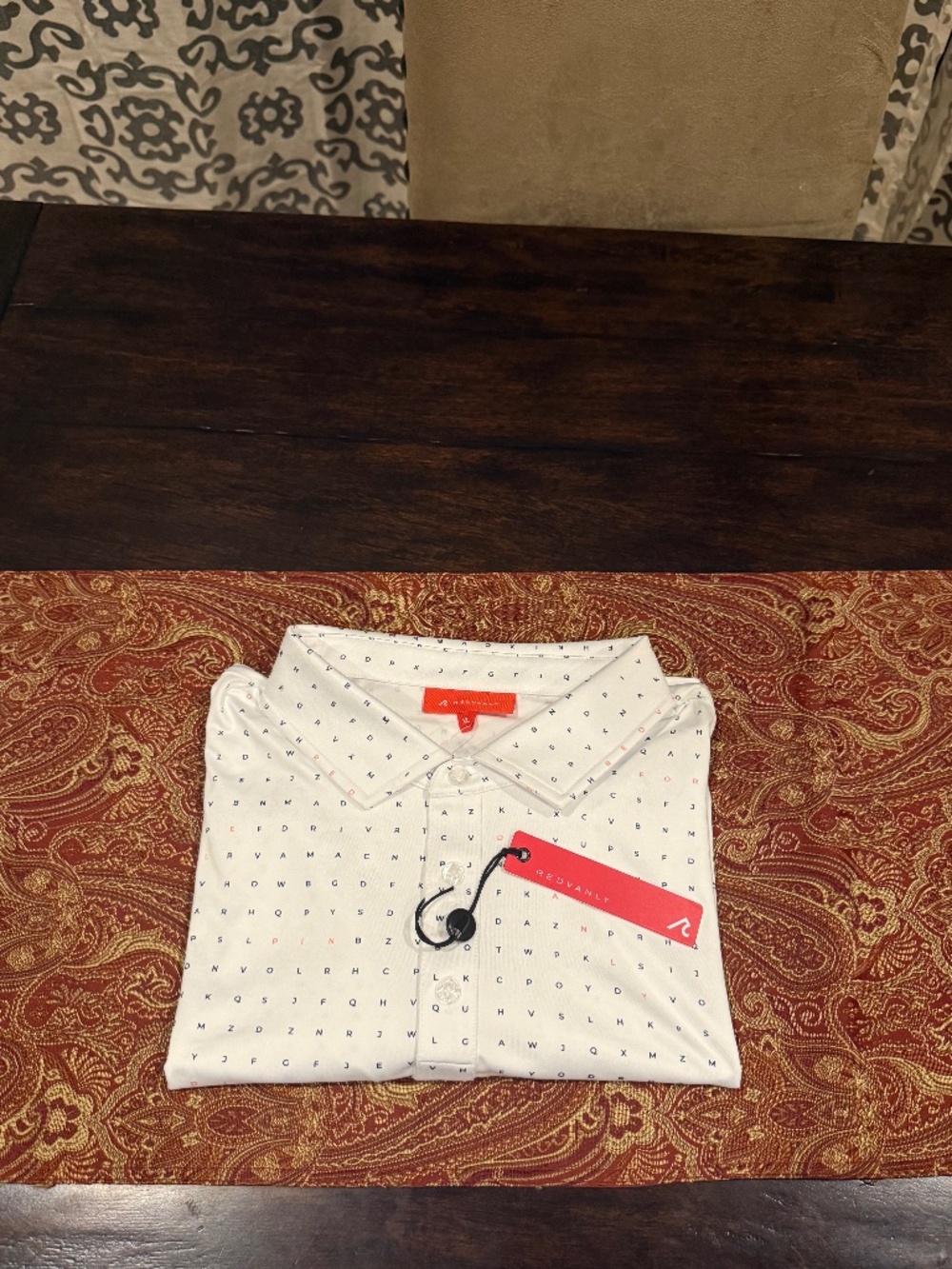 Redvanly Men’s XL The Times Bright White Performance Polo MSRP $110